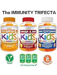 Vitaminas de gomitas con omega para niños: Omega 3-6-9 DHA de algas, chia y Aceite de Coco,...