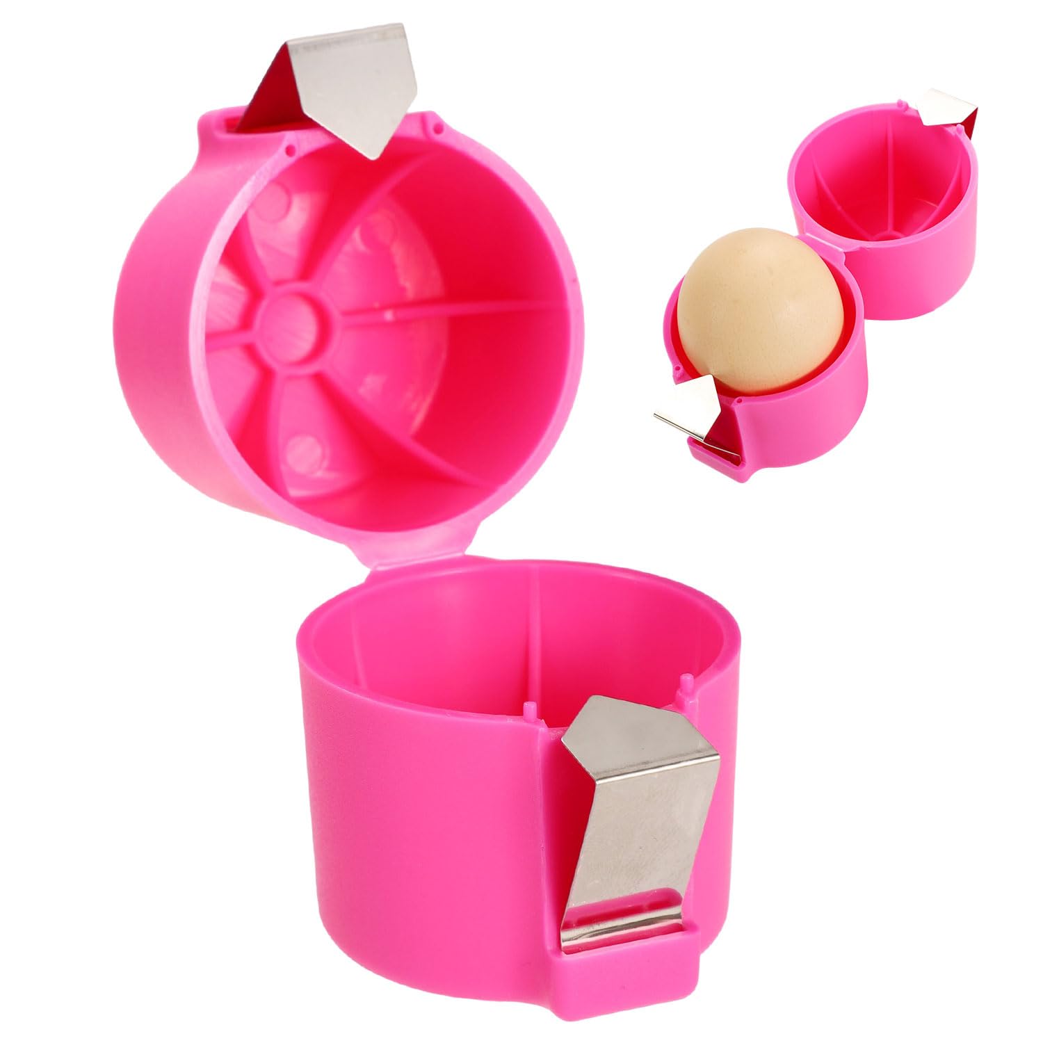 Egg Cracking Tool, Egg Shell Cracker Opener Handheld Egg Peeler Remover Separator Tool Efficient Multifunctional Egg Breaker for Cooking Camping Kitchen Gadgets (Pink)