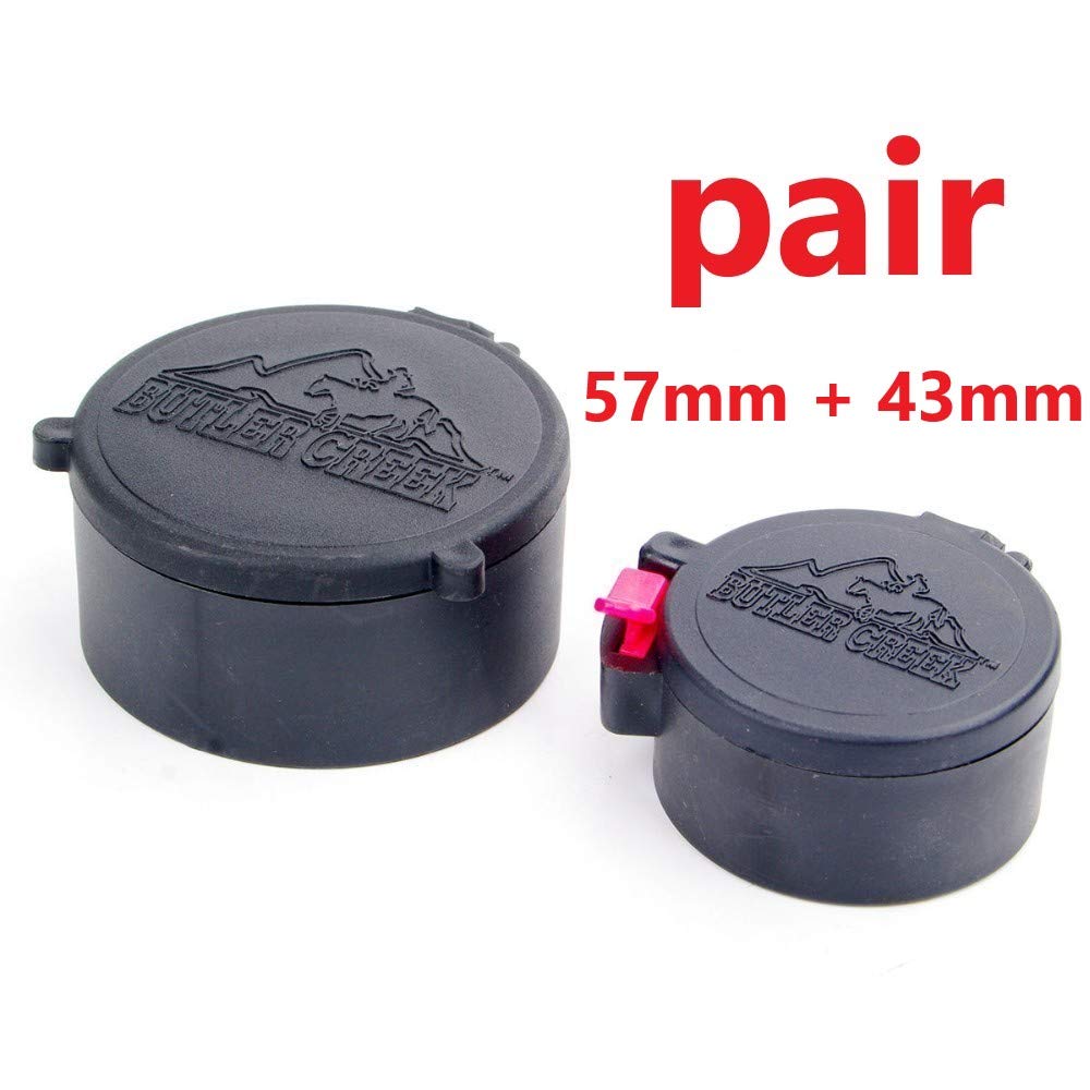 Butler Creek Flip Up Scope Cover PAIR objective 57mm, eye 43mm