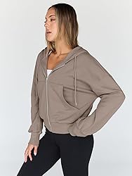 Trendy Queen Hoodies for Women Full Zip Up Cropped