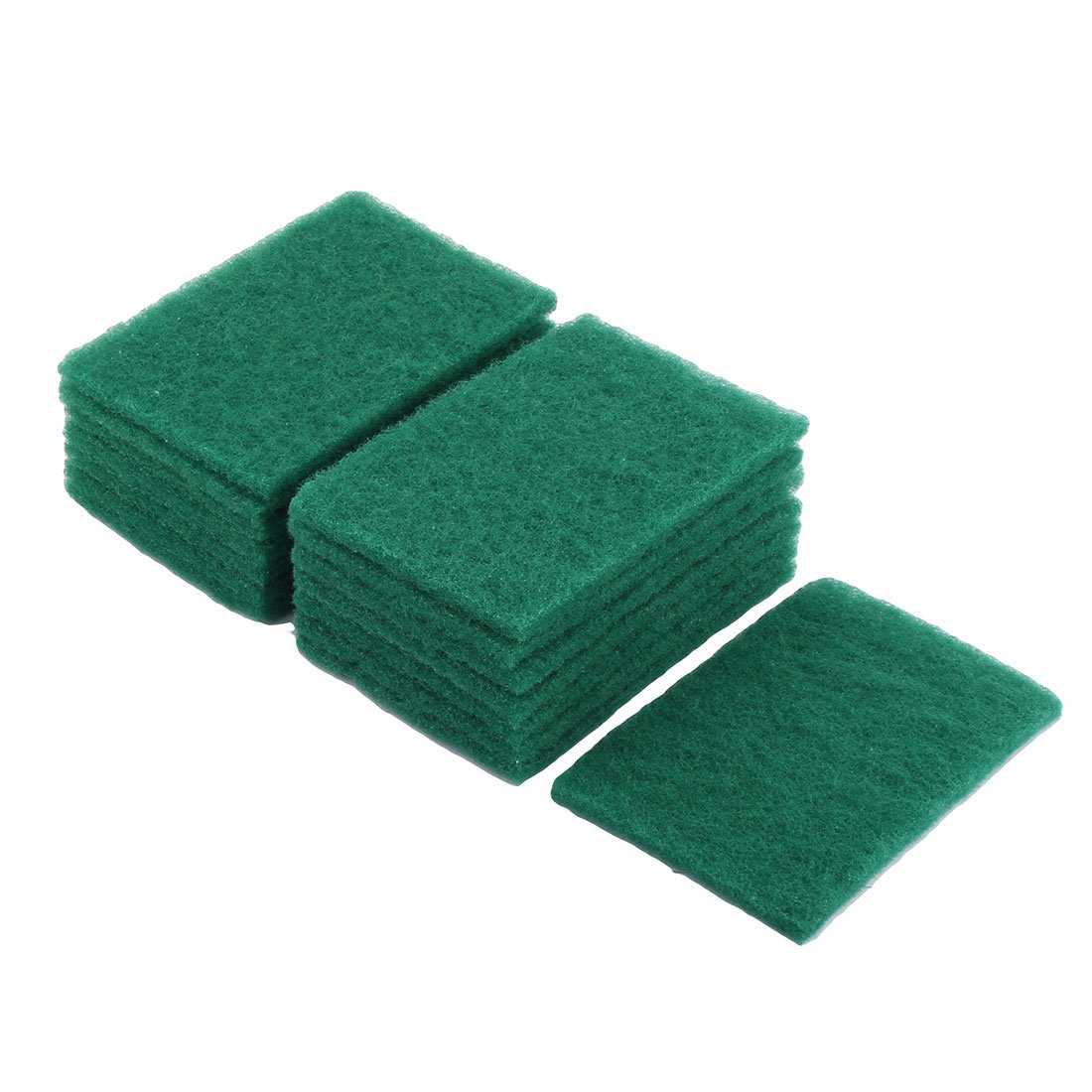 Sourcingmap Scouring Pads Non-Scratch Scouring Sponge Scrub Pads Kitchen Bowl Dish Wash Cleaning Scrub Pad 15 Pcs Green