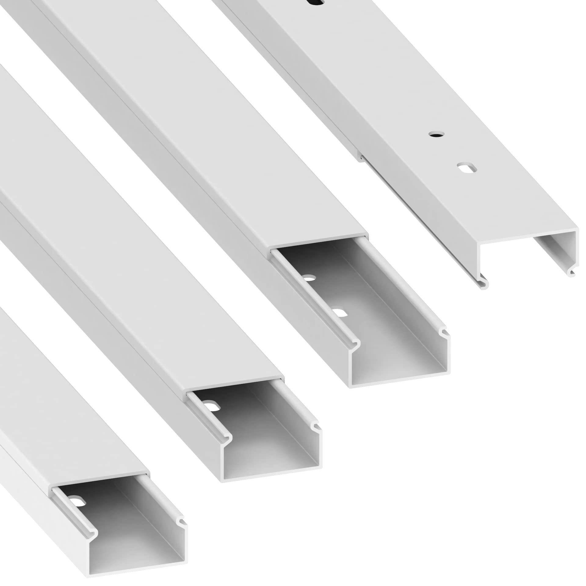 Habengut cable duct (with mounting holes in the floor) 15x30 mm made of PVC, colour: white, length 4 m (4 pieces a 1 meter)