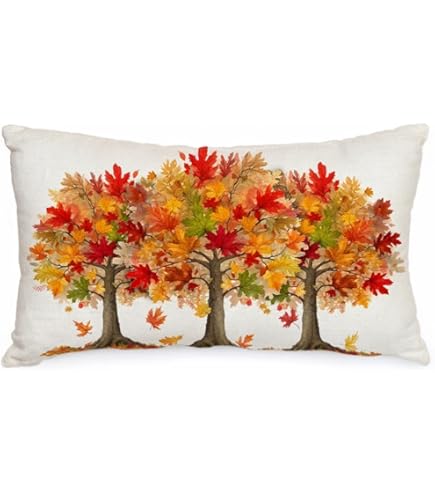 AACORS Fall Pillow Cover 12x20 - Maple Trees Farmhouse Decor For Autumn Home Decor