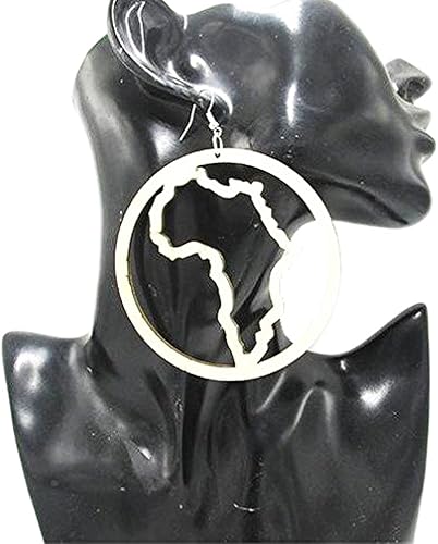 Silhouette Of Africa Map Earrings Natural Hair African American