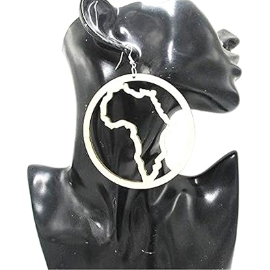 Silhouette Of Africa Map Earrings Natural Hair African