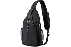 LEDAOU Crossbody Sling Bag Anti-Theft Sling Backpack Cross Body Shoulder Chest Bag Fanny Pack Travel Hiking Daypack (Black)