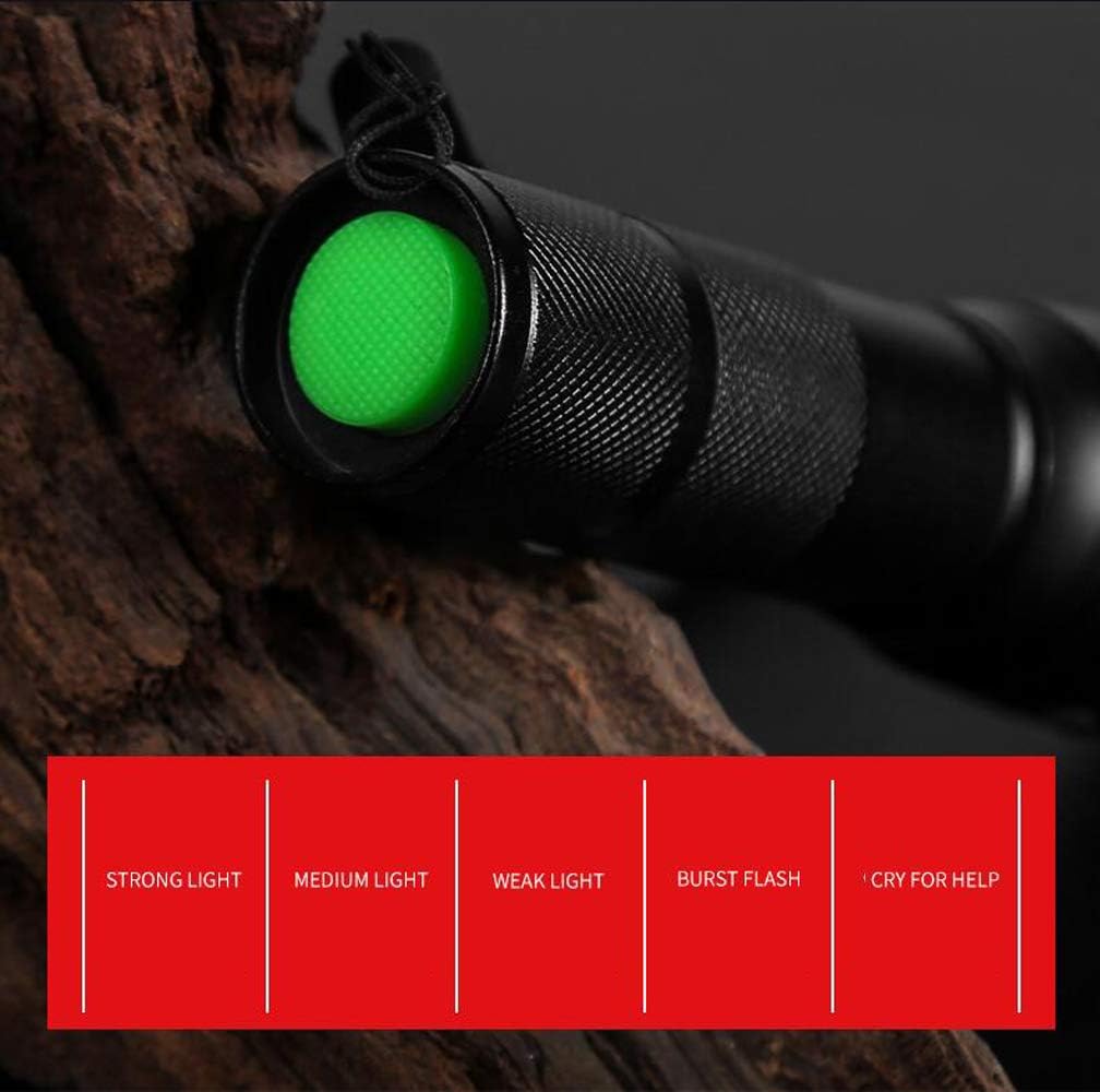 Super Bright 2000 Lumen 18650 Tactical Flashlight and 6PCS 3.7V High Capacity Rechargeable Battery+Batteries Charger, Zoomable, Water Resistant, 5 Modes Handheld Light - - 