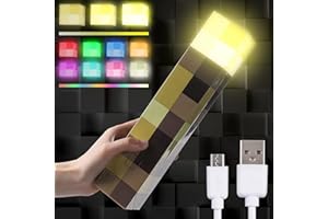 Saderoy Light-up Wall Torch - Batteries & USB Pluggable Night Lamp - Hand Held or Wall Mount Lighting Torch （7-Color Night Light）