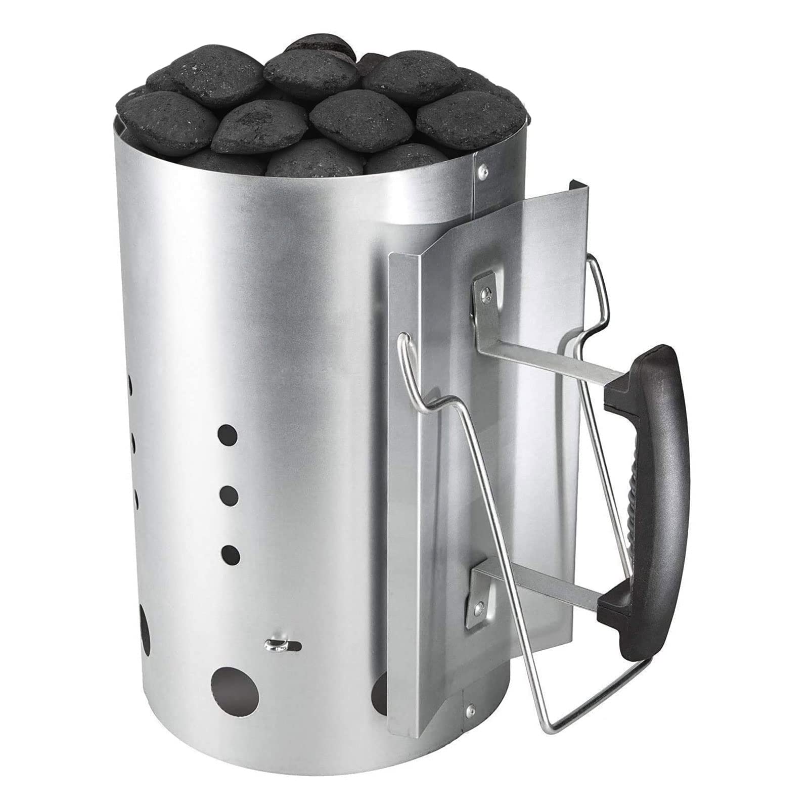 Denmay 30cm H & 19CM DIA Charcoal Chimney Starter with Handle for Weber 7416, Charcoal Grill Accessories Chimney Lighter, Grill Quick Start Barbecue for Camping & Grilling, Chimney Lighter Basket