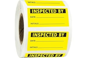 2X1 Inches Inspected by Stickers,Quality Control Inventory Labels for Company Handling Shipping Warehouse Inventory Quality C
