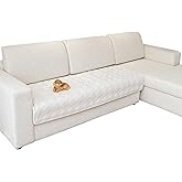 Eismodra Sectional Couch Covers,L Shape Sofa Slipcover Furniture Protector for Dogs Cats Pet Chaise Lounge 3 Cushion Couch Loveseat,White 36 x 70 inches (Only 1 Piece)