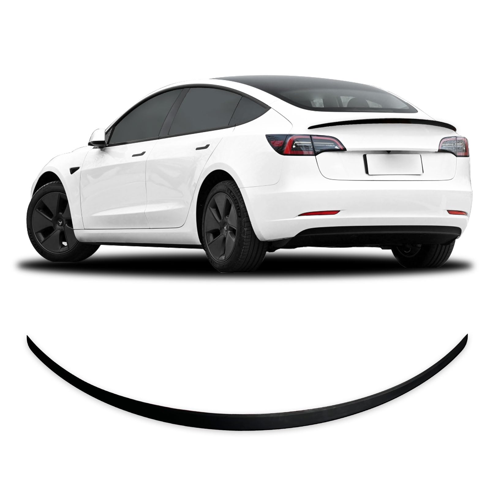 Photo 1 of Rongxu auto Spoiler Fit for Tesla Model 3 2017-2023, ABS Material OEM Original Rear Spoiler Wing Rear Trunk Lip, Matte Black Sporty Appearance Tesla Model 3 Accessories