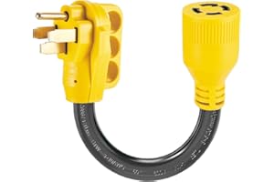 Suplevel NEMA 14-50P to L14-30R Generator Transfer Switch Adapter Cord, 240V/120V 50 Amp Male to 30 Amp Female Twist Lock 4 Prong Generator Adapter Cord, STW 10 AWG Heavy Duty ETL Listed