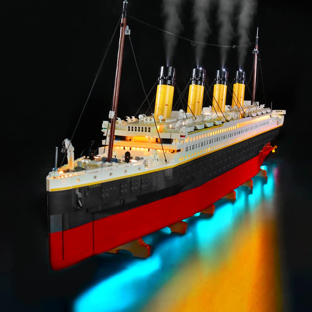 BrickBling LED Lighting Compatible with Lego Creator Expert Titanic Building Kit 10294 (Not Model), DIY Lighting Kit for Titanic Ship for 10294 - Upgraded Version