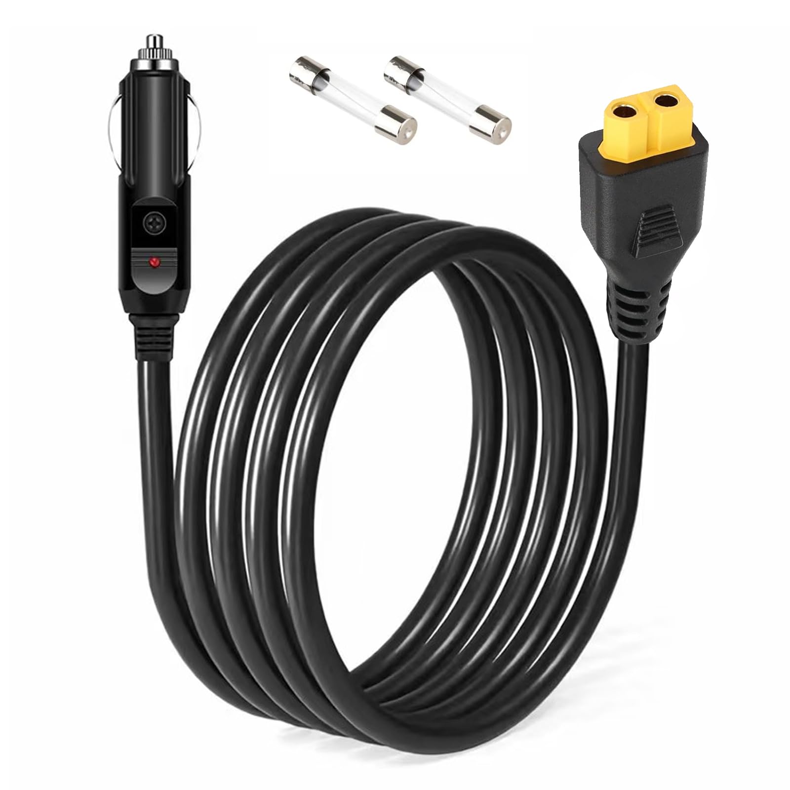 Photo 1 of 10-Foot Portable 12V XT60 Car Charger, for Bluetti EB55, Anker 757/767, Ecoflow Delta/River Series Portable Power Stations. Compatible with Ecoflow Wave 2 Cigarette Lighter Cables.