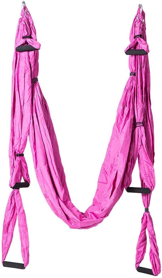 Boshen Yoga Swing Hammock Strap Set Aerial Trapeze Antigravity Inversion Sling Strap + Carabiners + Hooks + 6 Handles with Carry Bag Hold Up to 440lbs 4 Colors