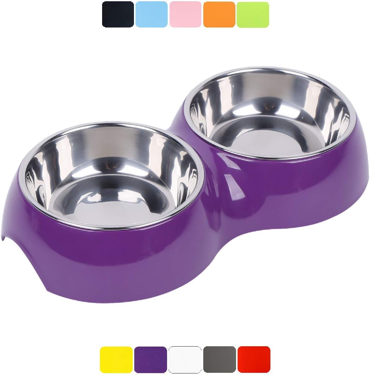 DDOXX Double Dog Bowl, NonSlip, StainlessSteel, Melamine many