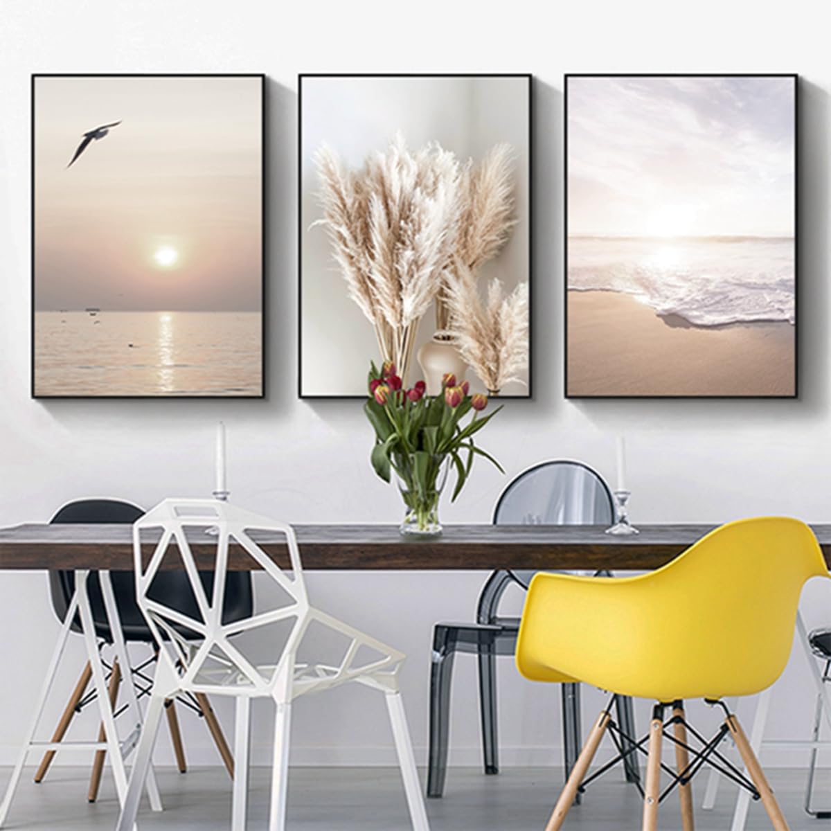 Set of 3 Bohemian Aesthetic Plant Posters - Modern Abstract Art Wall Pictures, Boho Decorative, Without Frame (12.60 x 90 cm x 3 Pieces) — image 1