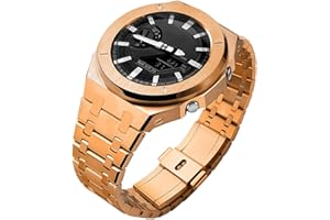 SRDZ Ga2100 Band Case Strap Mod Kit,Round Ring Metal Bezel 316L Steel Modify Custom Parts Compatible With Casioak G-shock Ga-2100/Ga-2110/GAB-2100