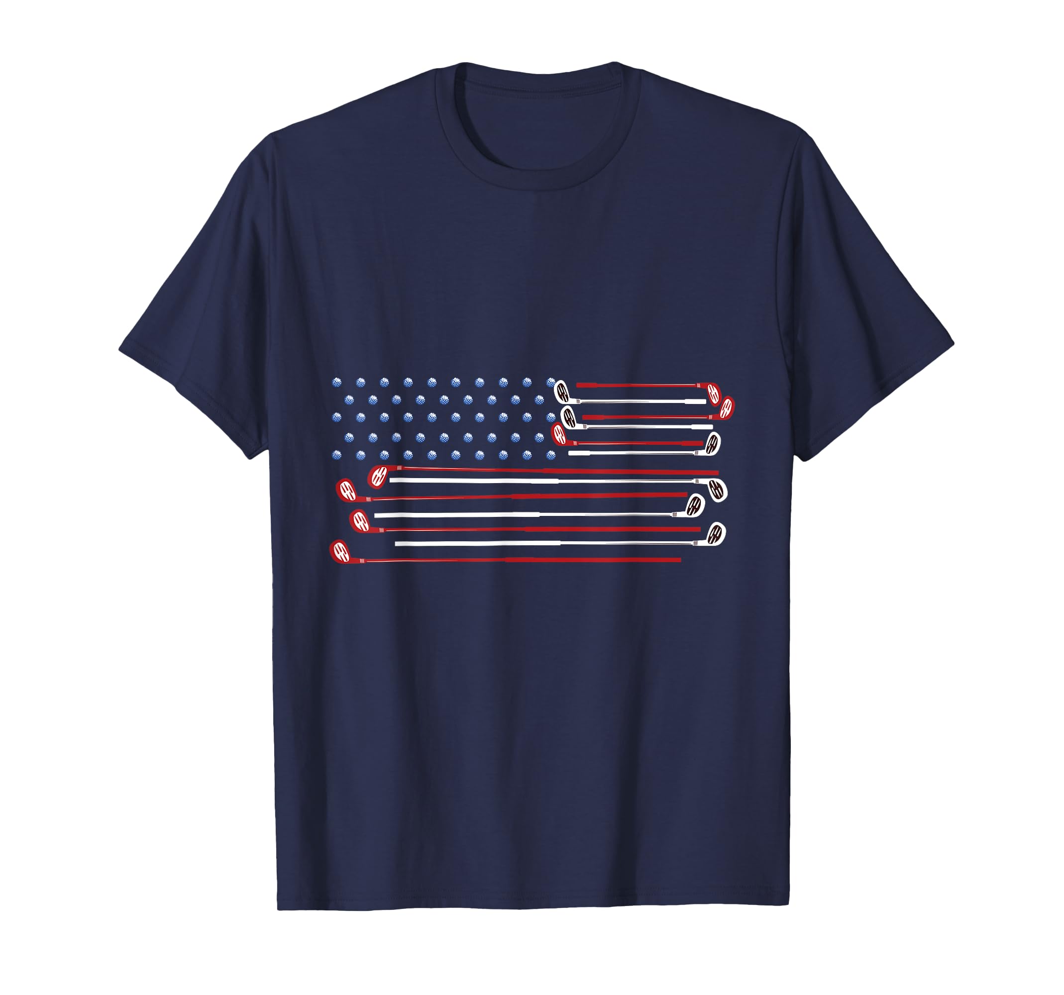 Patriotic Golf Wear Balls and Clubs American Flag T-Shirt