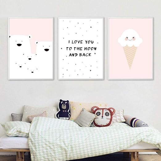 MYSY Pinturas de vivero Imágenes Arte de la Lona Citas de vivero de