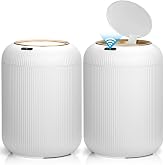 VZZNN 2 Pack Automatic Motion Sensor Trash Can with Lid,3 Gallon Slim Electric Garbage Can for Bathroom,Kitchen,Bedroom and Office,Waterproof