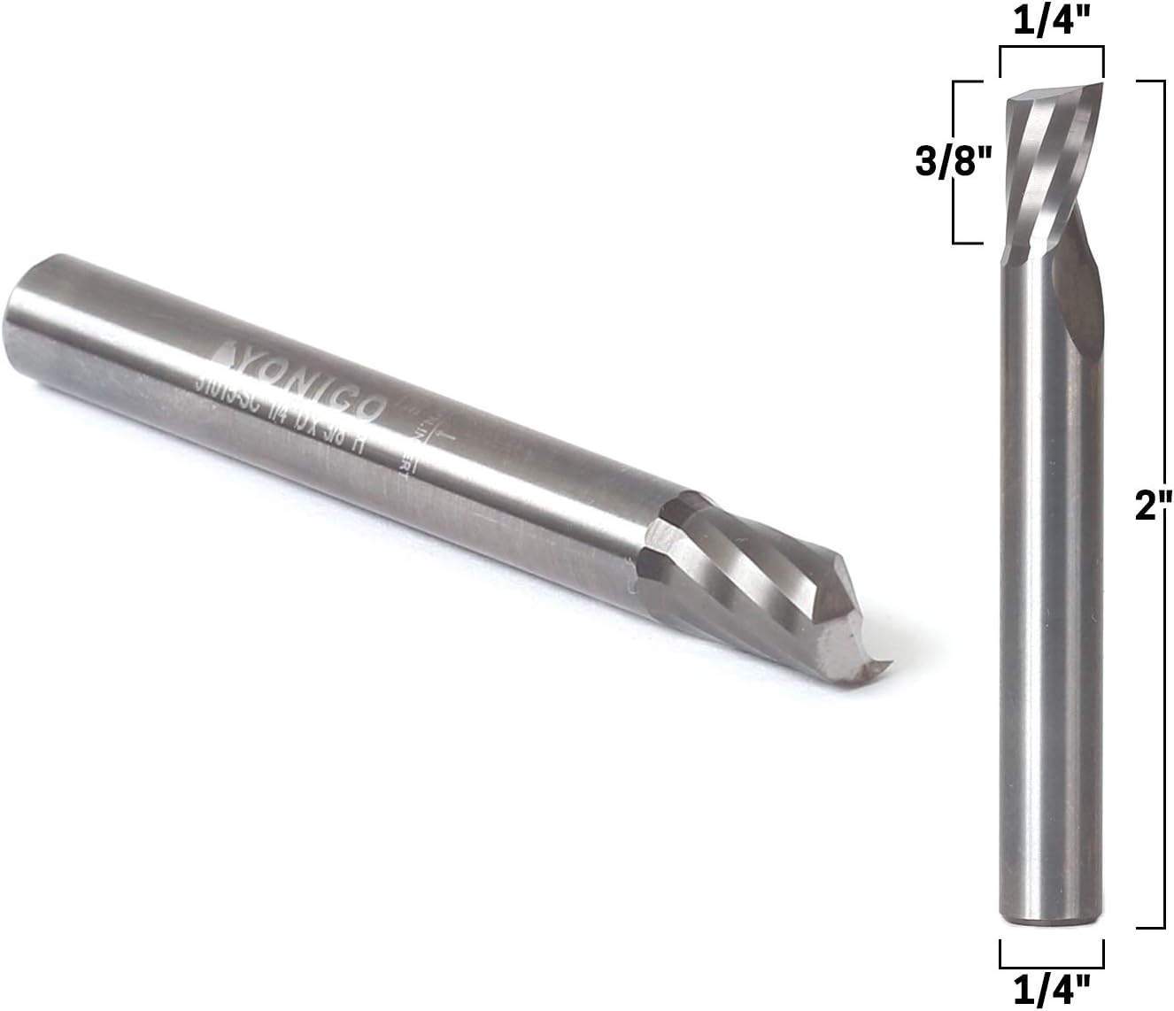 Yonico 31015-SC 1/4-Inch Diameter O Flute Upcut Spiral End Mill CNC Router Bit 1/4-Inch Shank, 1/4" Shank - Image 3