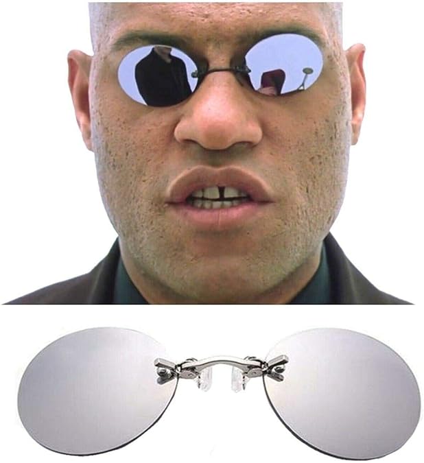 CCGSDJ Clip On Nose Sunglasses Men Vintage Matrix Morpheus
