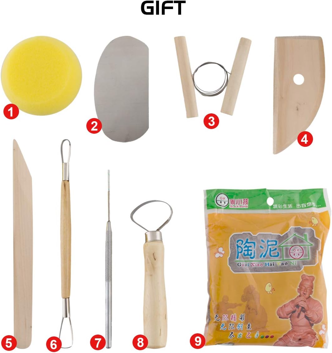 TUNTROL Pottery Wheel with Foot Pedal, 350W Triangle Ceramic Machine with 25cm Detachable Basin for Clay Art Craft Work DIY