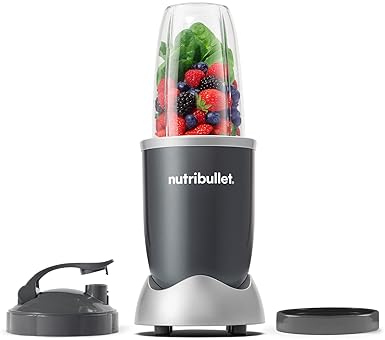 Small Appliances - nutribullet Personal Blender, Shakes, Smoothies, Food Prep, and Frozen Blending, 24 Ounces, 600 Watt, Gray, NBR-0601WM