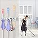 DiGiCare Broom Holder, Wall Mount Mop Holder Broom Hanger Organizer with 5 Ball Slots and 6 Hooks, Holds Up to 11 Tools for Kitchen, Bathroom, Garage