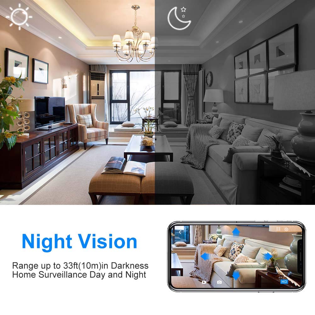 Home Security Camera, Enow-YL Wireless 3MP Surveillance Pan/Tilt/Zoom IP Indoor 2.4G WiFi Dome Camera with Motion Detection, Night Vision, Two Way Audio for Baby/Pet/Nanny Monitor, Work with Alexa