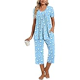 TAOHUADAO Women's Casual Pajama Sets, Lounge Sleepwear Summer Ladies Pjs Sets with Pockets