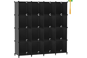 Lxvckly Cube Storage Organizer, DIY Portable 16-Cube Closet Clothes Organizer and Storage Shelving, Modular Home Office Shelv