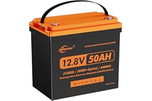 jsdsolar Premium 12V 50AH Lithium LiFePO4 Battery 10-Year Lifespan - 50A BMS, 8000-15000 Cycles, Ideal for Backup Power, Home Energy Storage, Off-Grid Applications