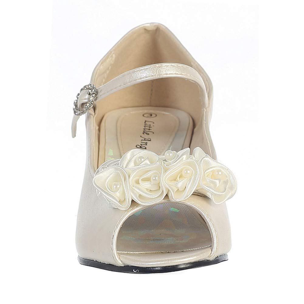 Lito Girls Ivory Pearled Satin Flowers 