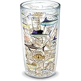 Tervis Made in USA Double Walled Guy Harvey Insulated Tumbler Cup Keeps Drinks Cold & Hot, 16oz - No Lid, Charts
