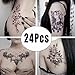 DaLin Sexy Floral Temporary Tattoos Black Flowers Fake Tattoos for Women Men 24Pcs Collection - Individual Styles Available