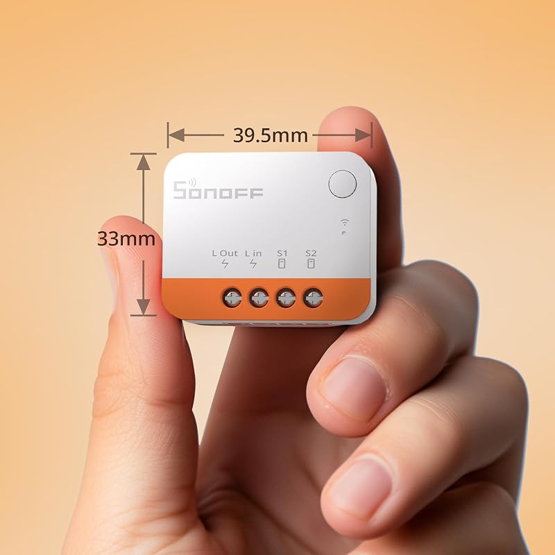 ZBMINIL2 Interruptor Inteligente Zigbee, Sin Neutro, Mini Módulo Relé para Luz, Control de 2 Vías, Compatible con Alexa y Google Home, Requiere Hub Zigbee