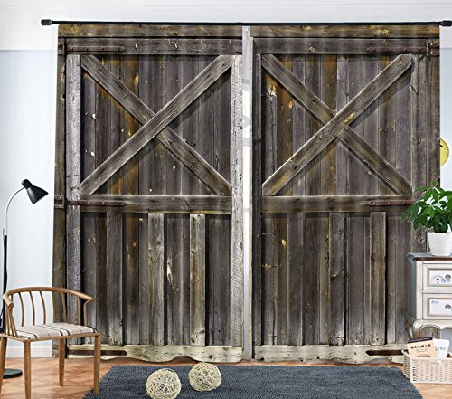 Rustic Barn Door Window Curtain - Image 4
