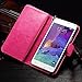 Note 4 Case, Galaxy Note 4 Case, Joopapa Galaxy Note 4 Wallet Case,Pu Leather Case Magnet Wallet Credit Card Holder Flip Cover Case Built-in 9 Card Slots & Stand Case for Samsung Galaxy Note 4 (Pink)
