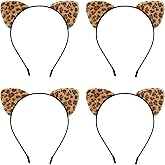 KOICDO Cheetah Ears 4 PCS Cute Leopard Ears Headband Furry Design for Role Playing Party Accessories Halloween Decoration Shooting Props