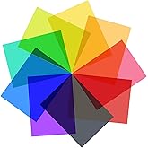 Lystaii 9Pcs Lighting Gels Plastic Gel Light Filter Sheets 11.7 x 8.3 Inch | Light Gels Transparent Colored Overlays for Film, Video, Photo, Photography, Stage, Corrects Color Balance (Multicolor)
