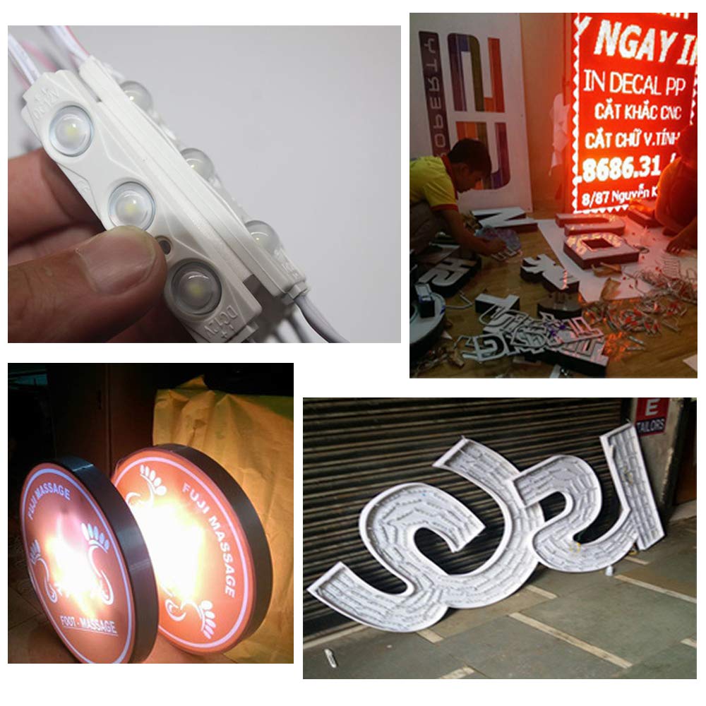 FICBOX 12V 60 LEDs Car Interior Light Kits LED Ceiling Lights Kit Waterproof Dome Lamp for Van Truck Caravan (20 Modules, White)