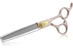 JASON Professional Dog Grooming Scissors - 7 Inch Thinning Shear Japanese 440C Stainless Steel Diamond Screw with 40 Teeth Dog Blender Scissors Christmas Gift
