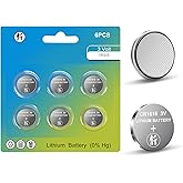 CR1616 Battery, 6 Count Pack CR 1616 3V Lithium Battery for Car Remote, 1616 Batteries for Watch, Car Key Fob, Remote Control