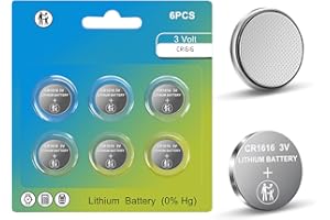 VOLKATE CR1616 Battery, 6 Count Pack CR 1616 3V Lithium Battery for Car Remote, 1616 Batteries for Watch, Car Key Fob, Remote Control