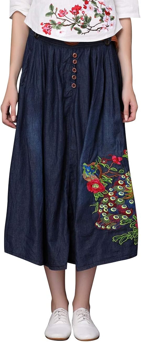 denim maxi skirt amazon