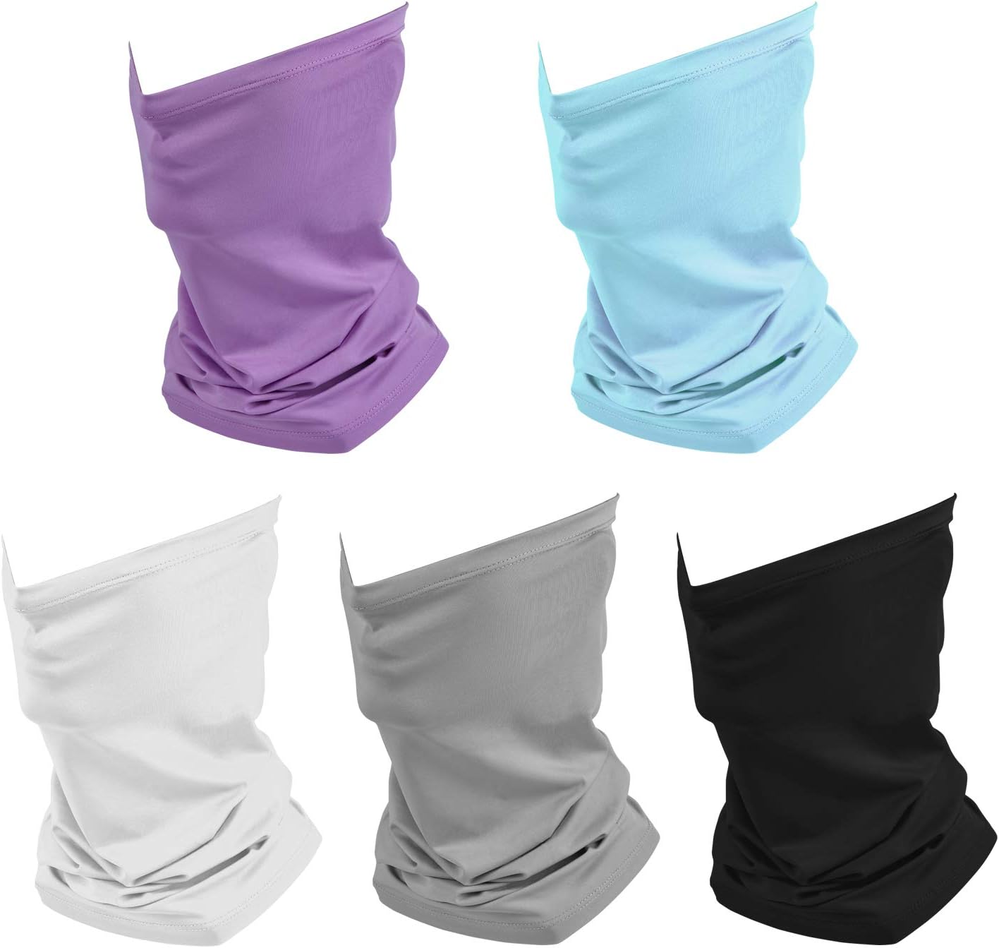 5 Packs Summer Neck Gaiter Mask Cooling Bandana Mask for Men Women