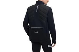 baleaf Men's Cycling Jacket Puffer Lightweight Coat Windproof Warm Winter 5 Pockets Packable Running Hiking